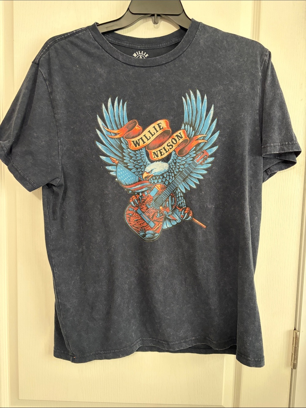 Willie Nelson Graphic Short Sleeve Tee in Navy